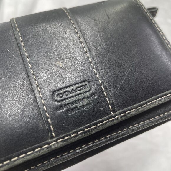 Vintage Coach Black Leather Card Case - Picture 10 of 10